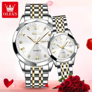 Oleves 9931 Model Couple Full Silver Color